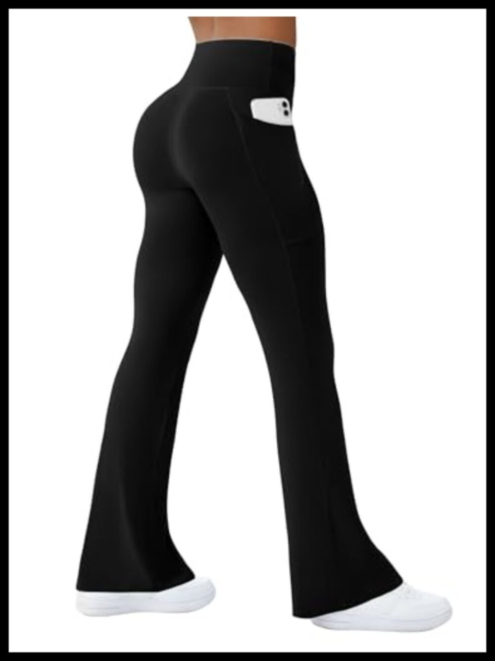 Seamless High Waist Flare Yoga Pants with Pockets, Athletic Leggings, Women's